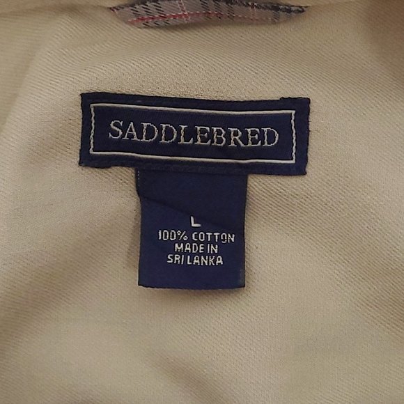 Saddlebred Long Sleeve Button Up Shirt Mens Size L Black Red Plaid - Picture 7 of 7